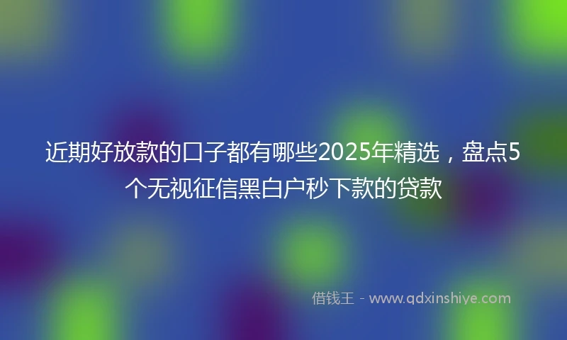 近期好放款的口子都有哪些2025年精选，盘点5个无视征信黑白户秒下款的贷款