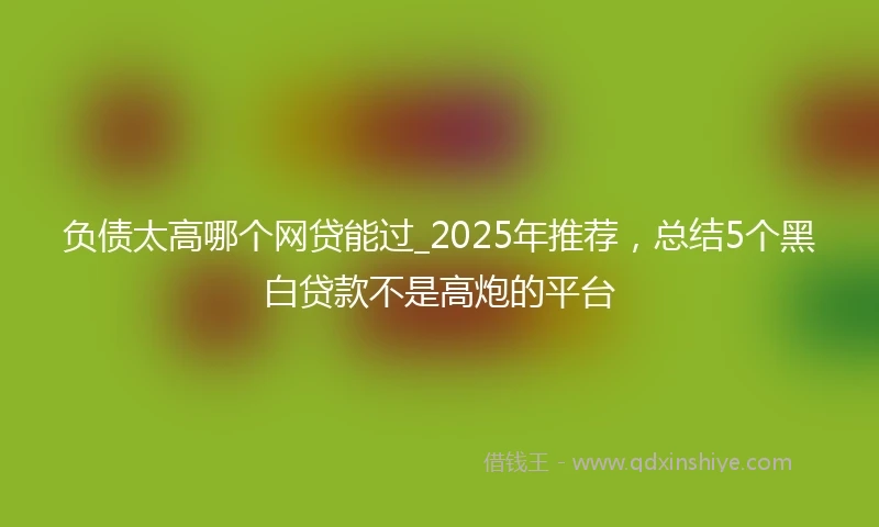 负债太高哪个网贷能过_2025年推荐，总结5个黑白贷款不是高炮的平台