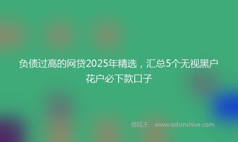 负债过高的网贷2025年精选，汇总5个无视黑户花户必下款口子