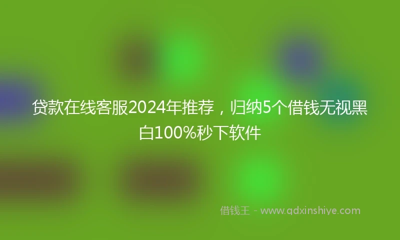 贷款在线客服2024年推荐,归纳5个借钱无视黑白100%秒下软件