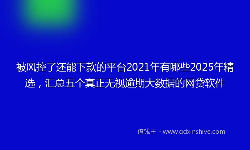 被风控了还能下款的平台2021年有哪些2025年精选，汇总五个真正无视逾期大数据的网贷软件