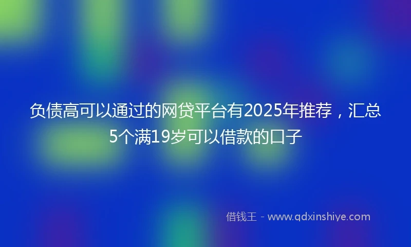 负债高可以通过的网贷平台有2025年推荐，汇总5个满19岁可以借款的口子