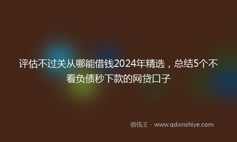 评估不过关从哪能借钱2024年精选，总结5个不看负债秒下款的网贷口子