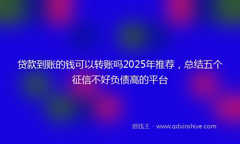 贷款到账的钱可以转账吗2025年推荐，总结五个征信不好负债高的平台
