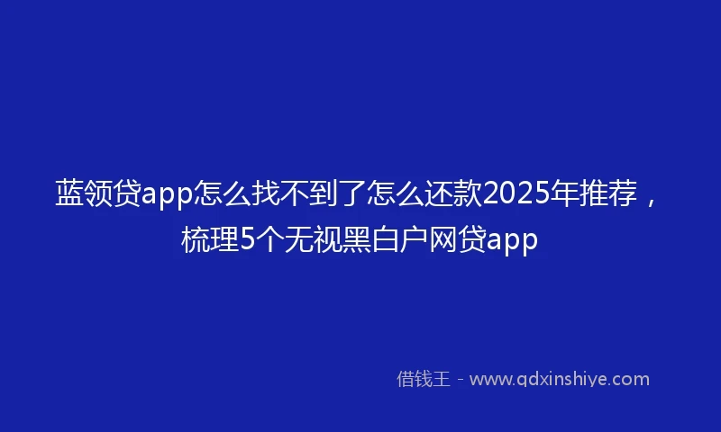 蓝领贷app怎么找不到了怎么还款2025年推荐，梳理5个无视黑白户网贷app