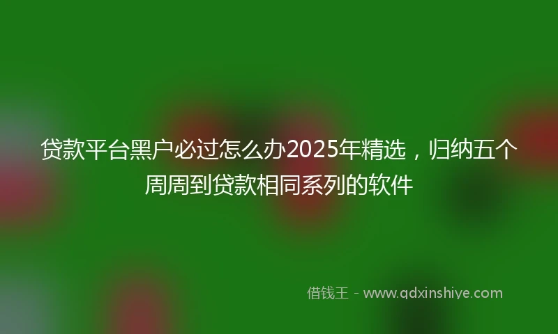 贷款平台黑户必过怎么办2025年精选，归纳五个周周到贷款相同系列的软件