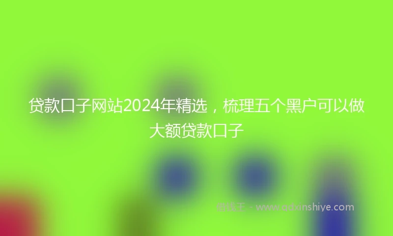 贷款口子网站2024年精选，梳理五个黑户可以做大额贷款口子