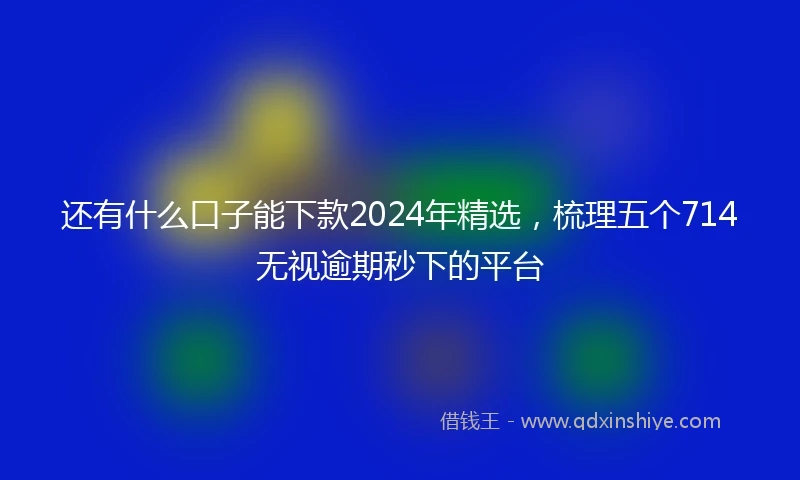 还有什么口子能下款2024年精选，梳理五个714无视逾期秒下的平台