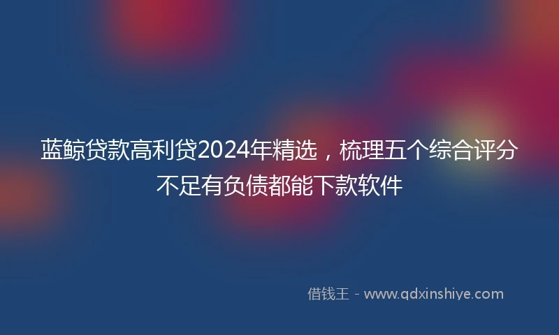 蓝鲸贷款高利贷2024年精选，梳理五个综合评分不足有负债都能下款软件