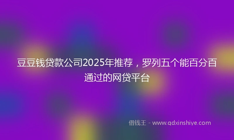 豆豆钱贷款公司2025年推荐，罗列五个能百分百通过的网贷平台