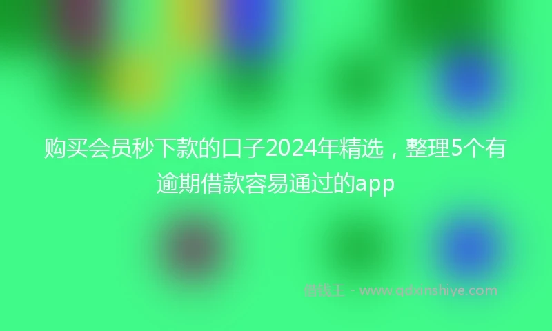 购买会员秒下款的口子2024年精选，整理5个有逾期借款容易通过的app