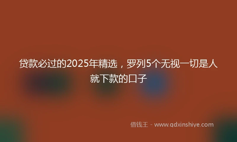 贷款必过的2025年精选，罗列5个无视一切是人就下款的口子