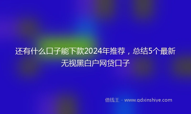 还有什么口子能下款2024年推荐，总结5个最新无视黑白户网贷口子
