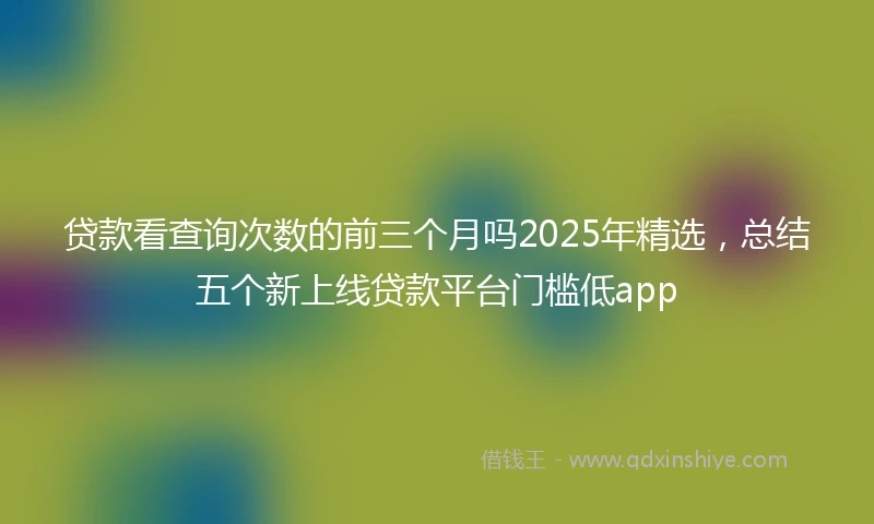 贷款看查询次数的前三个月吗2025年精选，总结五个新上线贷款平台门槛低app