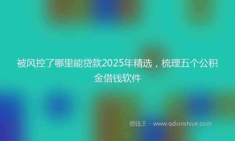 被风控了哪里能贷款2025年精选，梳理五个公积金借钱软件