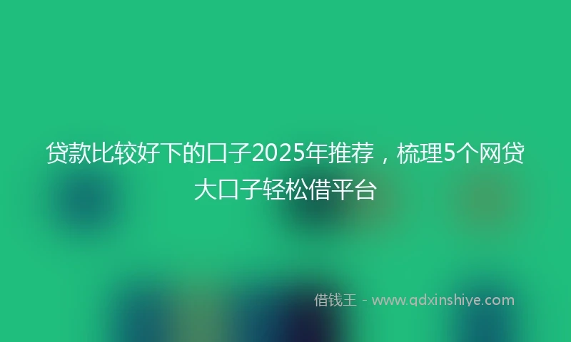 贷款比较好下的口子2025年推荐，梳理5个网贷大口子轻松借平台