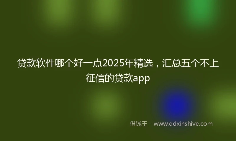 贷款软件哪个好一点2025年精选,汇总五个不上征信的贷款app
