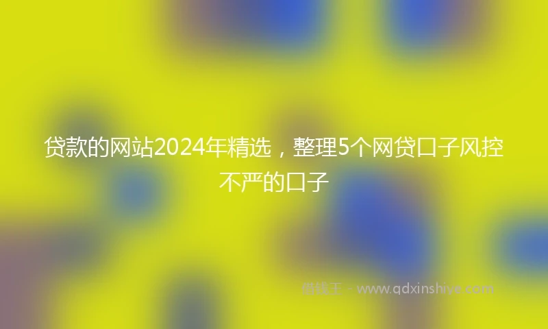 贷款的网站2024年精选，整理5个网贷口子风控不严的口子