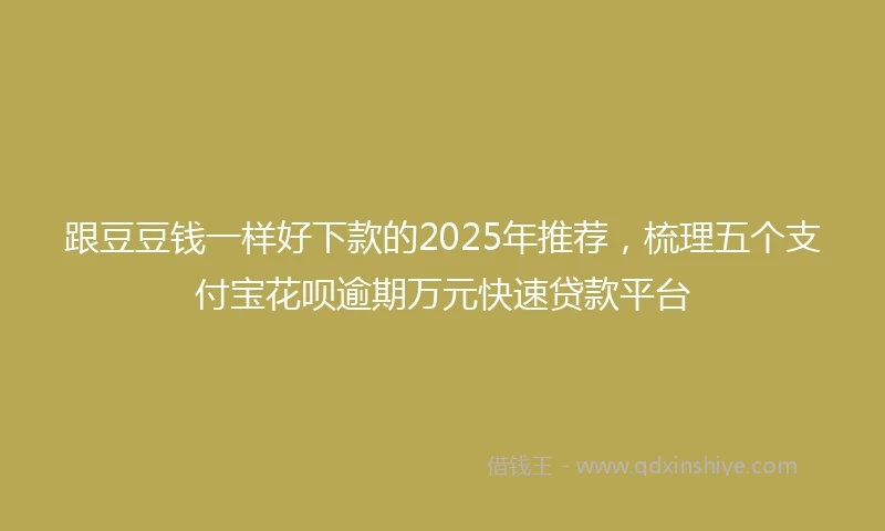 跟豆豆钱一样好下款的2025年推荐，梳理五个支付宝花呗逾期万元快速贷款平台