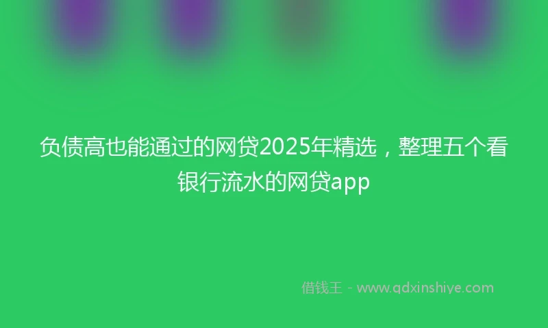 负债高也能通过的网贷2025年精选，整理五个看银行流水的网贷app