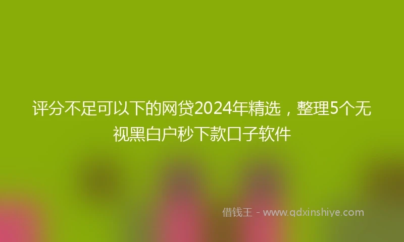 评分不足可以下的网贷2024年精选，整理5个无视黑白户秒下款口子软件