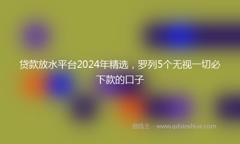 贷款放水平台2024年精选,罗列5个无视一切必下款的口子