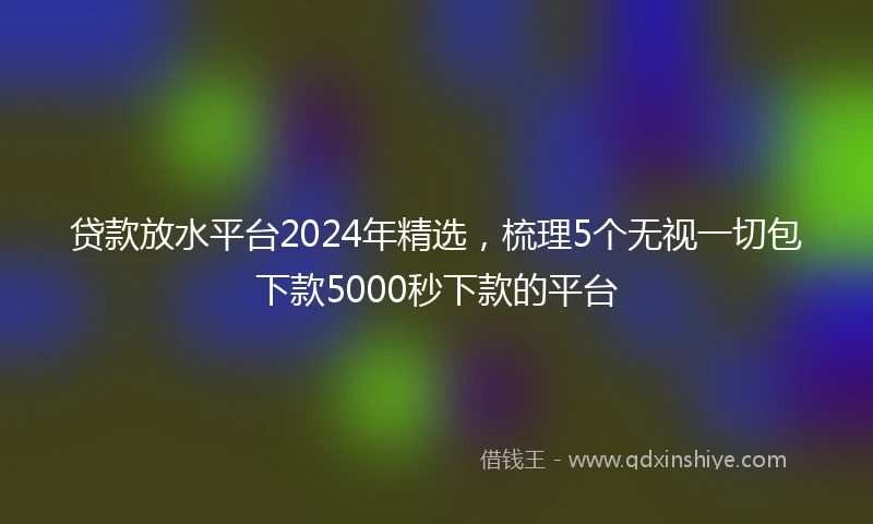 贷款放水平台2024年精选，梳理5个无视一切包下款5000秒下款的平台