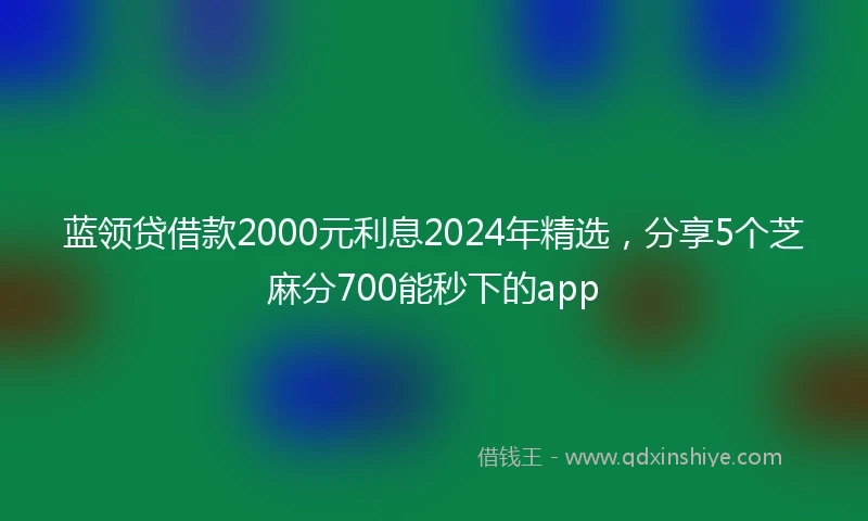 蓝领贷借款2000元利息2024年精选，分享5个芝麻分700能秒下的app