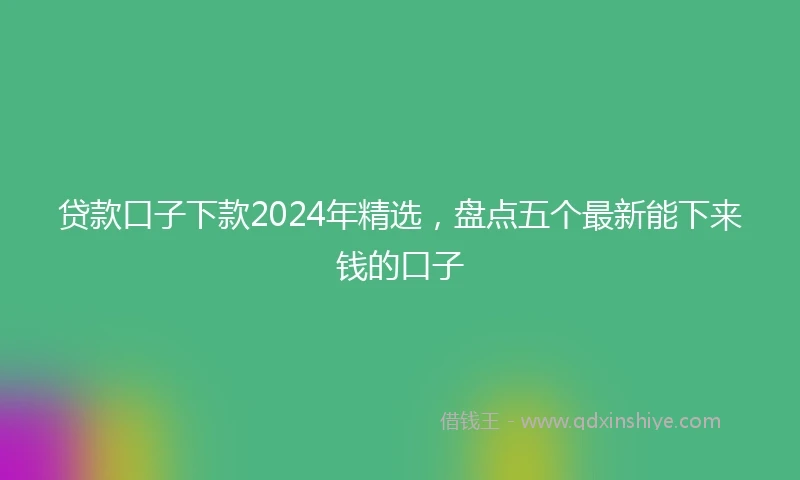 贷款口子下款2024年精选，盘点五个最新能下来钱的口子