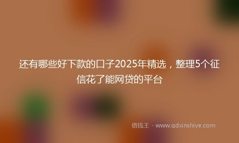 还有哪些好下款的口子2025年精选，整理5个征信花了能网贷的平台