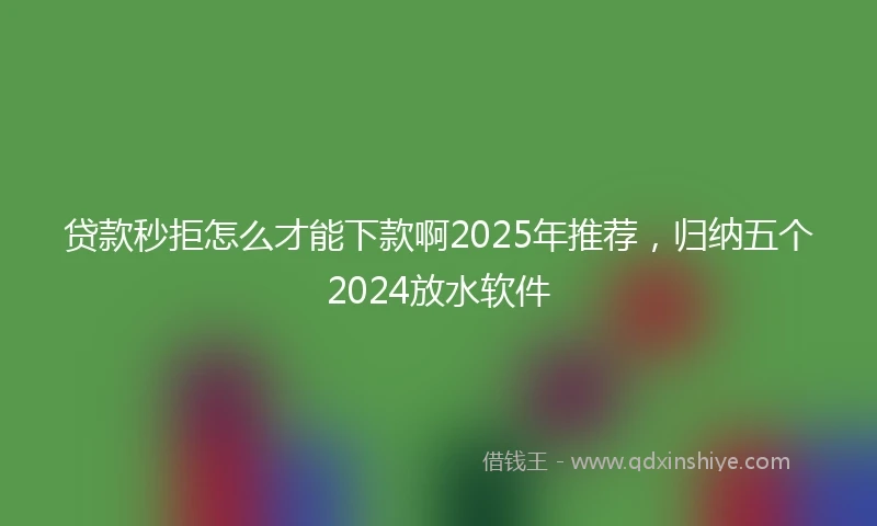 贷款秒拒怎么才能下款啊2025年推荐，归纳五个2024放水软件