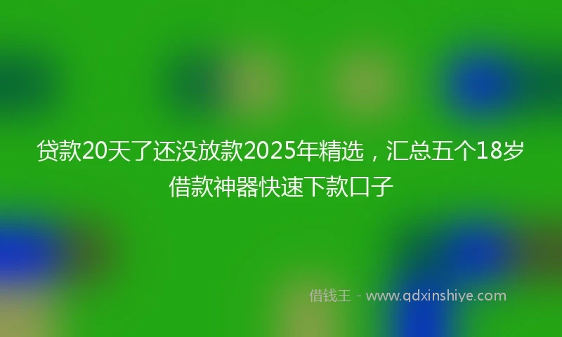 贷款20天了还没放款2025年精选，汇总五个18岁借款神器快速下款口子