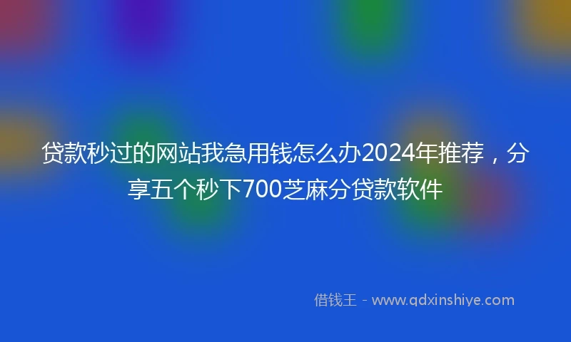 贷款秒过的网站我急用钱怎么办2024年推荐，分享五个秒下700芝麻分贷款软件