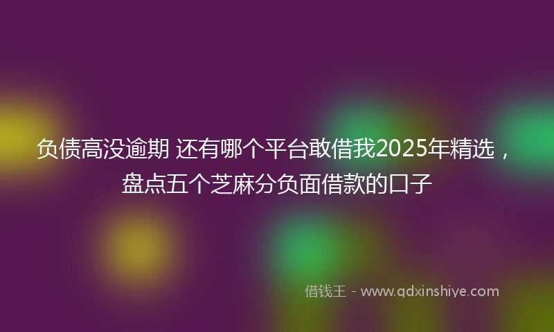 负债高没逾期 还有哪个平台敢借我2025年精选，盘点五个芝麻分负面借款的口子