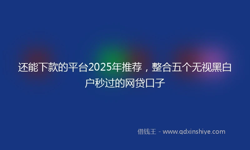 还能下款的平台2025年推荐，整合五个无视黑白户秒过的网贷口子