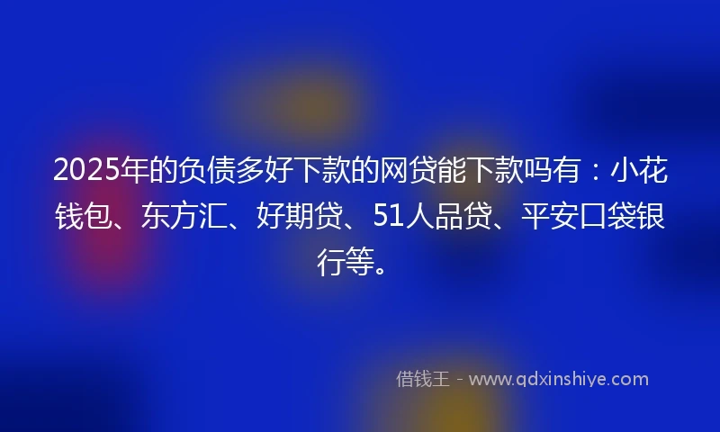 2025年的负债多好下款的网贷能下款吗有：小花钱包、东方汇、好期贷、51人品贷、平安口袋银行等。