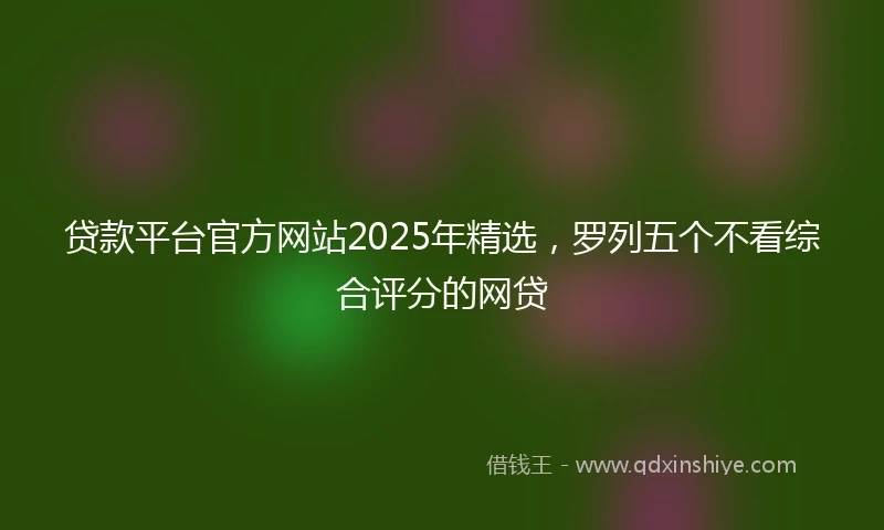 贷款平台官方网站2025年精选，罗列五个不看综合评分的网贷