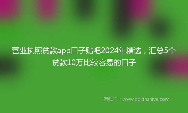 营业执照贷款app口子贴吧2024年精选，汇总5个贷款10万比较容易的口子