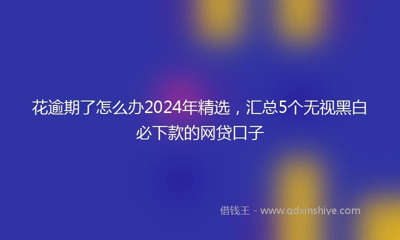 花逾期了怎么办2024年精选，汇总5个无视黑白必下款的网贷口子
