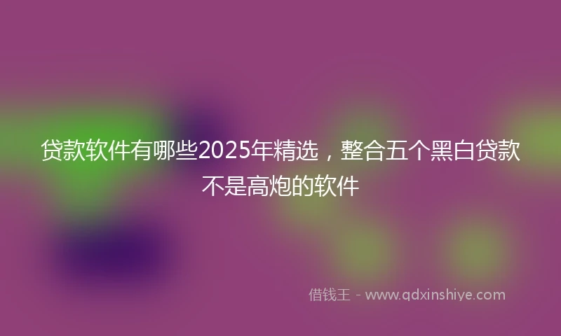 贷款软件有哪些2025年精选，整合五个黑白贷款不是高炮的软件