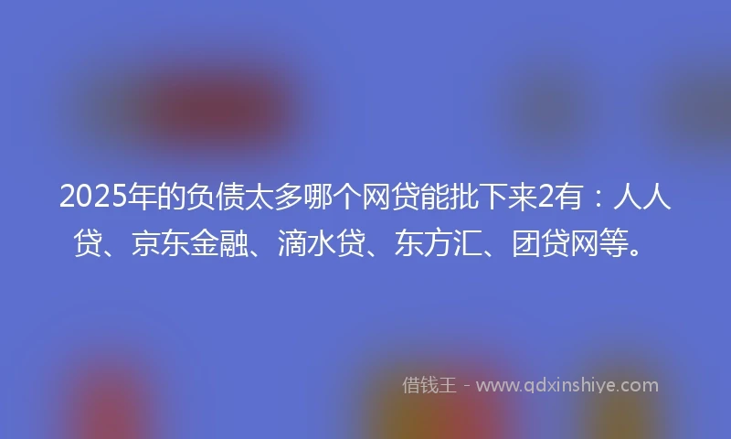 2025年的负债太多哪个网贷能批下来2有：人人贷、京东金融、滴水贷、东方汇、团贷网等。