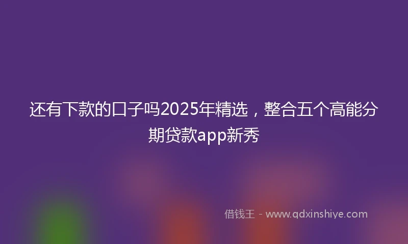 还有下款的口子吗2025年精选，整合五个高能分期贷款app新秀