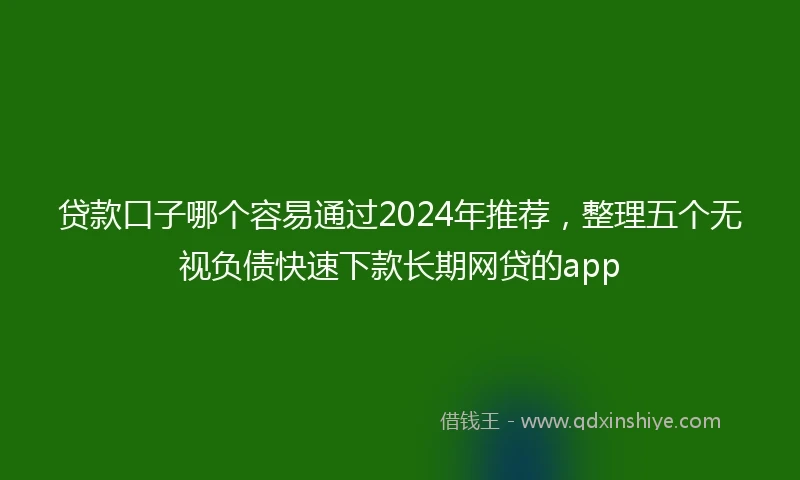 贷款口子哪个容易通过2024年推荐，整理五个无视负债快速下款长期网贷的app