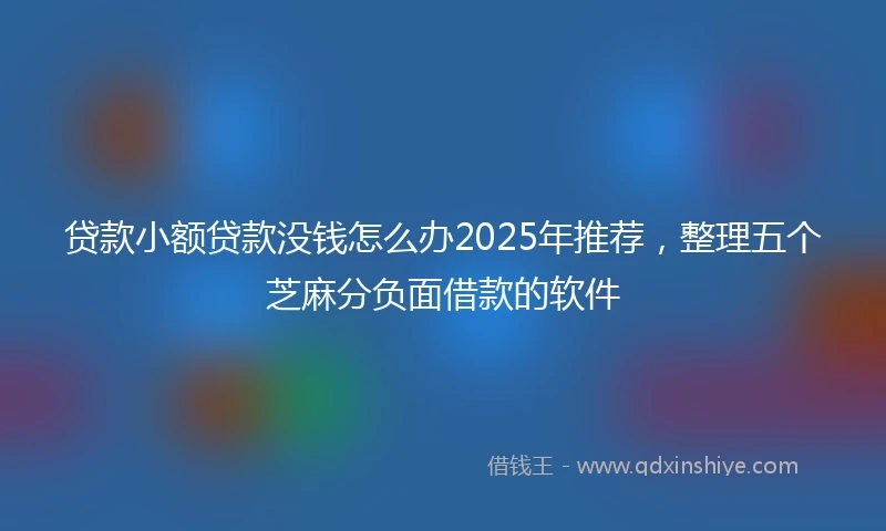 贷款小额贷款没钱怎么办2025年推荐，整理五个芝麻分负面借款的软件
