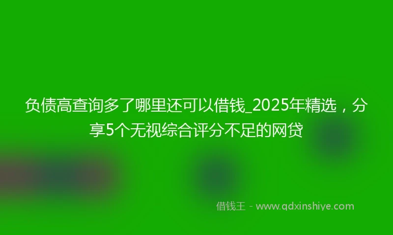 负债高查询多了哪里还可以借钱_2025年精选，分享5个无视综合评分不足的网贷