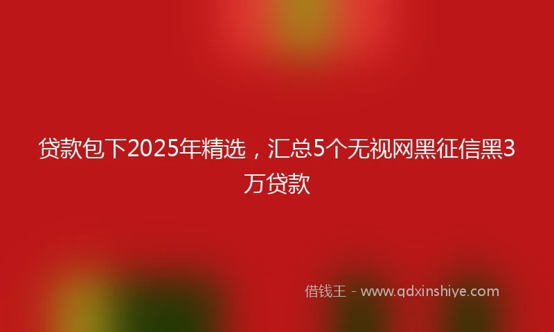 贷款包下2025年精选，汇总5个无视网黑征信黑3万贷款