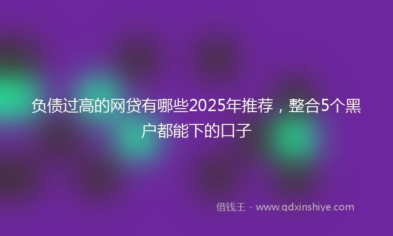 负债过高的网贷有哪些2025年推荐，整合5个黑户都能下的口子