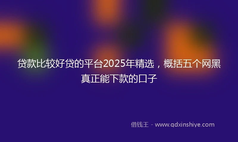 贷款比较好贷的平台2025年精选，概括五个网黑真正能下款的口子