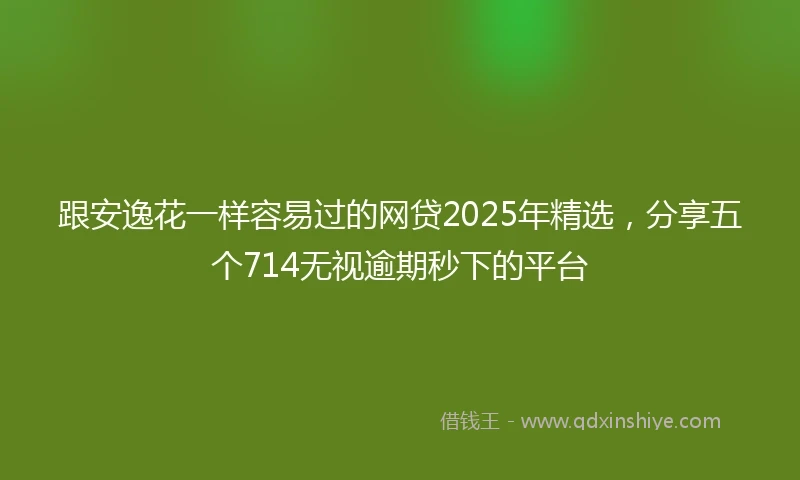 跟安逸花一样容易过的网贷2025年精选,分享五个714无视逾期秒下的平台