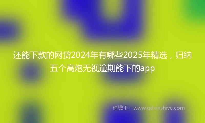 还能下款的网贷2024年有哪些2025年精选，归纳五个高炮无视逾期能下的app